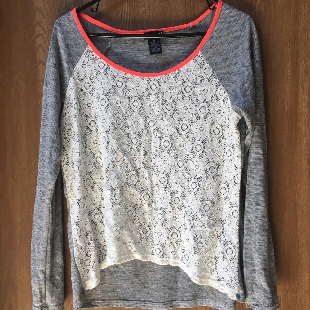 Wet Seal Long Sleeve Lace Top